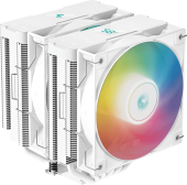 Устройство охлаждения(кулер) Deepcool AG620 Digital Wh ARGB Soc-AM5/AM4/1151/1200/2066/1700 белый 4-pin 29.4dB Al+Cu 260W 1370gr Ret