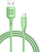 DEFENDER (87106GRN) USB кабель F207 TypeC 1м,2.4А,силикон,пакет