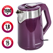 Чайник электрический Supra KES-1899 1.8л. 1500Вт фиолетовый (корпус: пластик)