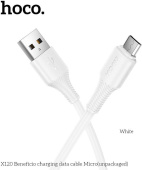 HOCO (6942007658898) X120m для micro USB , 1 м, White