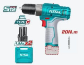 TOTAL Li-ion TYPE-C12в 2 аккумулятора 1,5Ач, бита в комплекте БЕЗ ЗУ TDLI12202