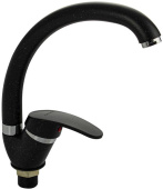 САНАКС 13082 Смеситель для кухни, шаровый, боковой, поворотный излив, цвет ЧЕРНЫЙ КАМЕНЬ