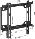 Кронштейн для телевизора Holder F2617-B черный 22"-40" макс.25кг настенный фиксированный