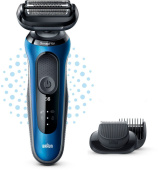 Бритва сетчатая Braun Series 6 61-B1500s реж.эл.:3 питан.:аккум. синий/черный
