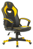 Кресло игровое Zombie GAME 16 черный/желтый текстиль/эко.кожа крестов. пластик