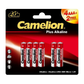 CAMELION LR03 PLUS ALKALINE 4+2 (4+2LR03-BP, батарейка,1.5В)