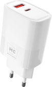 MORE CHOICE (4620202555564) NC81a СЗУ 1USB+1Type-C 3.0A PD 20W+ QC3.0 , белый