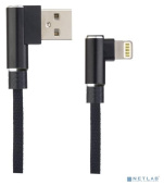 PERFEO (I4315) USB A вилка - Lightning вилка, 2.4A, угловой, черн., длина 1 м., Light Premium