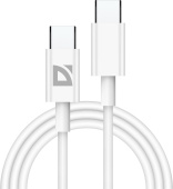 DEFENDER (87507) USB кабель F182 TypeC-TypeC 1м, 30 Вт, PD,TPE,белый