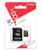 SMARTBUY (SB8GBSDCL4-01) MicroSDHC 8GB Сlass4 + адаптер