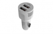 MAXVI CCM-212 Plus T white 2.1A, 2 USB, цвет: белый, подсветка: синяя