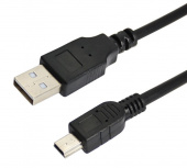 REXANT (18-1131-2) КАБЕЛЬ USB (ШТ. MINI USB - ШТ. USB A) 0.2 МЕТРА, ЧЕРНЫЙ