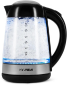 Чайник электрический Hyundai HYK-G3803 1.7л. 2200Вт черный/серебристый