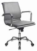 Кресло руководителя Бюрократ CH-993-Low серый эко.кожа низк.спин. крестов. металл хром