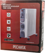 Радиатор масляный Ресанта ОМ-12НВ 2900Вт белый