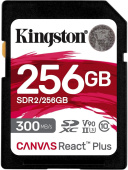 Карта памяти SDXC 256Gb Class10 Kingston SDR2/256Gb Canvas React Plus w/o adapter