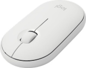Мышь Logitech Pebble M350 белый оптическая (1000dpi) silent беспроводная BT/Radio USB для ноутбука (3but)