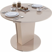 BONMEBEL Bergamo Стол-трансформер-6 (круглый) эмаль бежевый глянец (2 пак.)