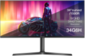 Монитор Hisense 34" 34G6H черный VA LED 1ms 21:9 HDMI HAS Piv 400cd 178гр/178гр 3440x1440 165Hz FreeSync Premium DP WQ 7.6кг