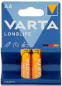 Батарея Varta Longlife LR6 Alkaline AA (2шт) блистер