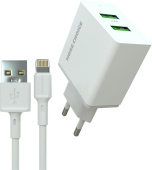 MORE CHOICE (4610196409028) NC11i СЗУ 2USB 2.4A для Lightning 8-pin White