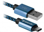 DEFENDER (87817) USB09-03T PRO USB2.0, AM-TYPE-C, 1.0м, синий