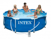 INTEX Каркасный бассейн METAL FRAME 3.05MX76см (с фильтр насосом) 28202