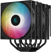 Кулер для процессора Deepcool AG620 Digital BK ARGB Soc-115X/1700/1200/AM4/AM5 2x120мм 1950rpm 29.4дБ 260W PWM 4-pin Al+Cu (R-AG620-BKADMN-G-2)
