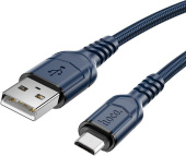 HOCO (6931474794109) X59m 2мUSB 2.4A microUSB голубой - 2,0m