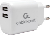 CABLEXPERT (22213) ЗУ10.5Вт, 2.1А, 2хUSB, белый, пакет