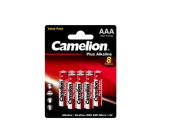 CAMELION LR03 PLUS ALKALINE BL-8 (LR03-BP8, батарейка,1.5В)