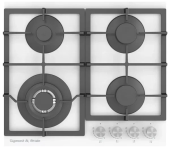 Газовая варочная панель Zigmund & Shtain M 26.6 W независимая, белый