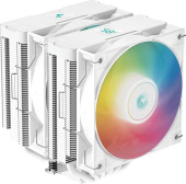Кулер для процессора Deepcool AG620 Digital Wh ARGB Soc-AM5/AM4/1151/1200/2066/1700 4-pin 29.4dB Al+Cu 260W 1370gr LED Ret