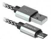 DEFENDER (87803) USB08-03T PRO USB2.0, AM-MicroBM, 1.0 м, белый