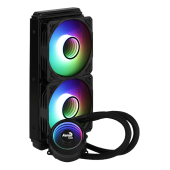 Система водяного охлаждения Aerocool Mirage L240 BK ARGB Soc-115X/1200/2066/1700/AM5/AM4 2x120мм 26.8дБ PWM 4-pin Al+Cu