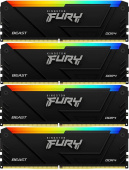 Память DDR4 4x8Gb 3200MHz Kingston KF432C16BB2AK4/32 Fury Beast RGb RTL Gaming PC4-25600 CL16 DIMM 288-pin 1.35В dual rank с радиатором Ret