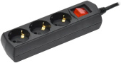 Сетевой удлинитель IEK У03В 3роз. 3м черный (WYP10-10-03-03-ZK-K02-G)