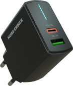 MORE CHOICE (4610196409943) NC61 СЗУ 1USB+1USB-C 3.0A PD 20W+QC3.0 быстрая зарядка Black