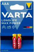 Батарея Varta LongLife Max Power LR03 Alkaline AAA (2шт) блистер