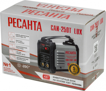 Сварочный аппарат Ресанта САИ-250Т LUX инвертор ММА DC 9.5кВт