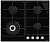 GORENJE Газовая варочная панель Essential GTW641AKB, 4 конфорки, закаленное стекло, черный
