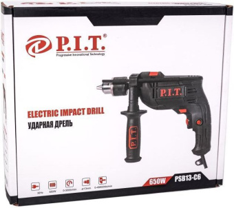 Дрель ударная P.I.T. PSB13-C6 650Вт ключевой реверс