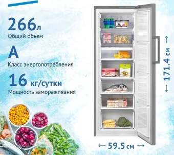 Морозильник BEKO RFSK266T01S серый