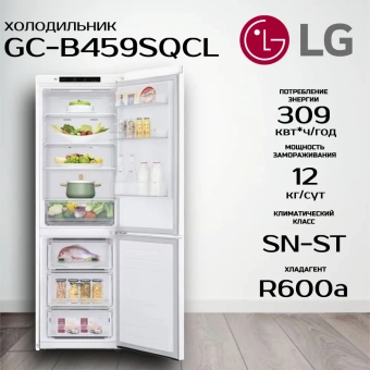 Холодильник LG GC-B459SQCL белый