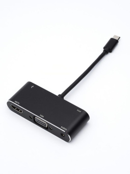 ATCOM (AT2810) Переходник 0.1М Type-C(m) => HDMI+VGA+USB