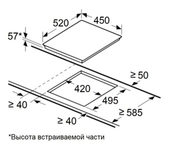 Встраиваемая индукционная панель Maunfeld CVI453SBBG бежевый