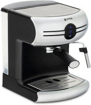 Кофеварка рожковая Vitek VT-1507 1050Вт серебристый/черный