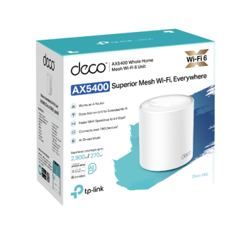 Mesh-система TP-Link Deco X60 AX5400 10/100/1000BASE-TX белый (1шт) (DECO X60(1-PACK))