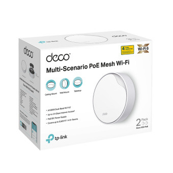 Mesh роутер TP-Link Deco X50-PoE (2-PACK) AX3000 1000/2500BASE-T белый (упак.:2шт)