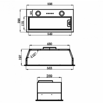 Встраиваемая вытяжка Maunfeld THAMES 601M INOX